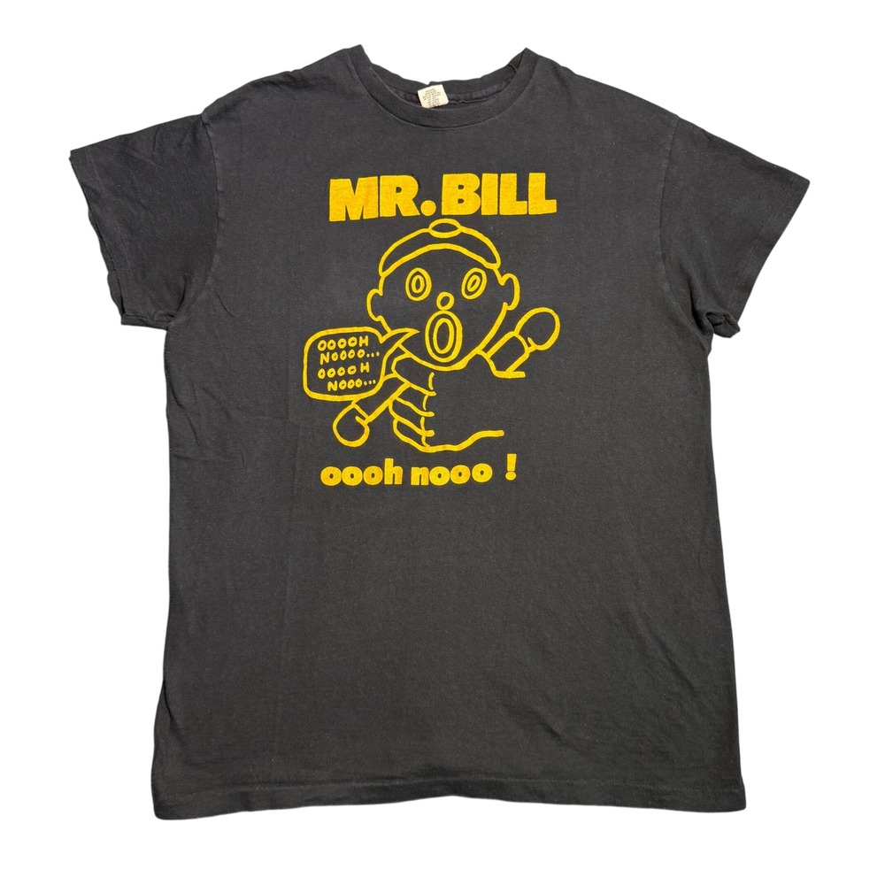Vintage 70s Mr Bill SNL T-Shirt Hanes M/L Black Oooh Nooo Single Stitch USA Made
